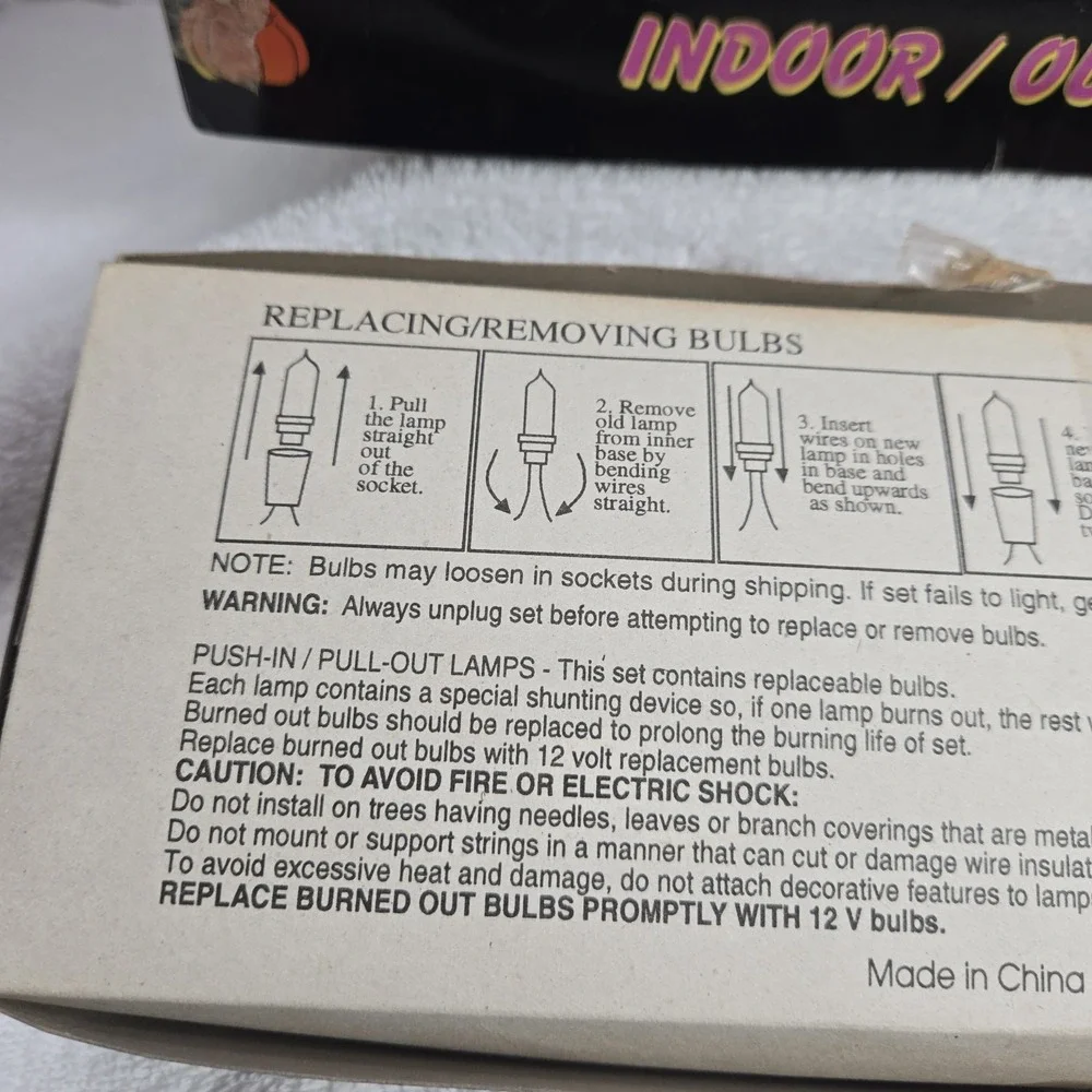 Vtg Blow Mold Halloween Lights 10 Jack o' Lantern String Bulbs Lot Of 3 Packages